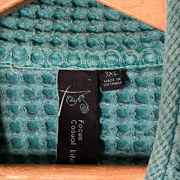 VINTAGE Waffle cardigan in Robins Egg Blue - Picture 3 of 4